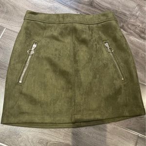 Forever 21 olive green suede skirt